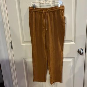 Mustard color gauze pants-size XL